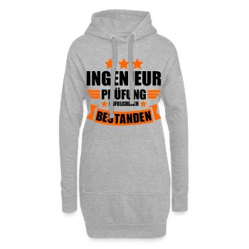 Diplom Ingenieur Dipl ing Abschluss bestanden - Hoodie-Kleid - Grau meliert - Vorne