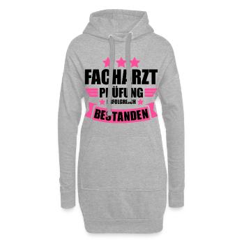 Facharztprüfung zum Facharzt Abschluss Bestanden - Hoodie-Kleid - Grau meliert - Vorne