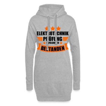 Elektrotechnik Abschluss Prüfung bestanden - Hoodie-Kleid - Grau meliert - Vorne