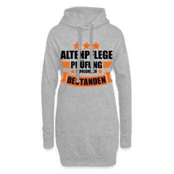 Altenpflege Ausbildung Abschluss Prüfung bestanden - Hoodie-Kleid - Grau meliert - Vorne