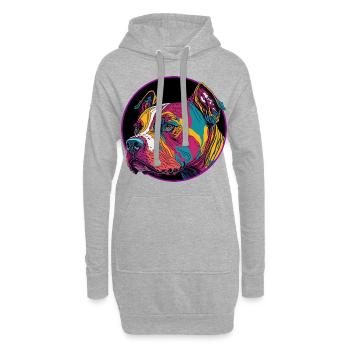 Tirage de fosse - Sweat-shirt à capuche long Femme - gris chiné - Devant