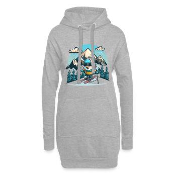 Abenteuer im Schnee - Hoodie-Kleid - Grau meliert - Vorne