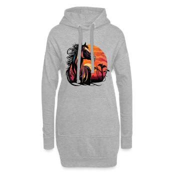 Sonnenuntergang Hengst - Hoodie-Kleid - Grau meliert - Vorne