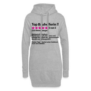 Dankeschön Danke für Bauhelferin Hausbau Helferin - Hoodie-Kleid - Grau meliert - Vorne