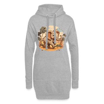 Puissance sauvage - Sweat-shirt à capuche long Femme - gris chiné - Devant
