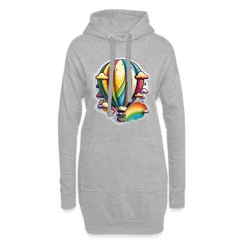 En haut, en haut et en loin - Sweat-shirt à capuche long Femme - gris chiné - Devant