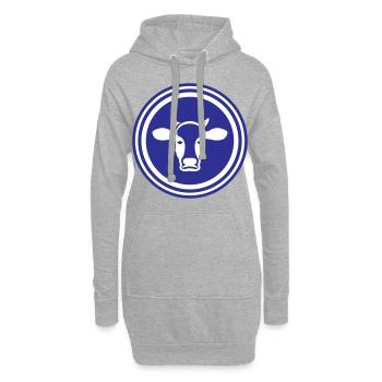 Kuh Kopf Symbol - Hoodie-Kleid - Grau meliert - Vorne