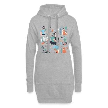 Voyage en train: Voyage panoramique - Sweat-shirt à capuche long Femme - gris chiné - Devant