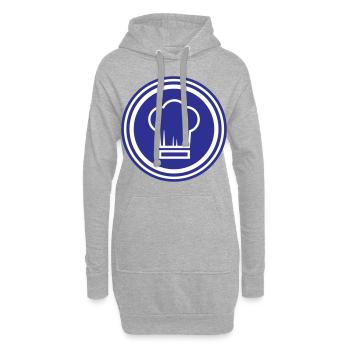 Chapeau de chef Chef - Sweat-shirt à capuche long Femme - gris chiné - Devant