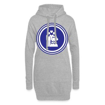 Mariage de couple jeunes mariés - Sweat-shirt à capuche long Femme - gris chiné - Devant