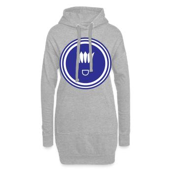 Symbole de badminton - Sweat-shirt à capuche long Femme - gris chiné - Devant