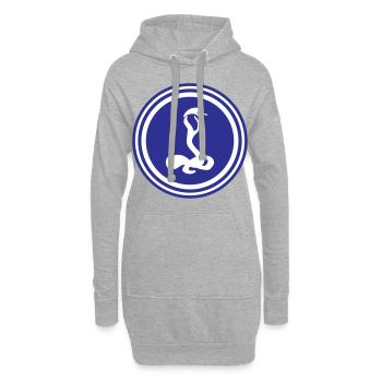 Schlange Kobra - Hoodie-Kleid - Grau meliert - Vorne