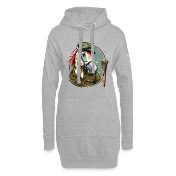 Peintre de chevaux - Sweat-shirt à capuche long Femme - gris chiné - Devant