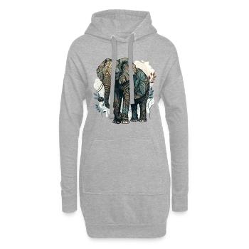 Afrikanischer Stolz - Hoodie-Kleid - Grau meliert - Vorne
