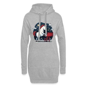 Musique de nuit étoilée - Sweat-shirt à capuche long Femme - gris chiné - Devant