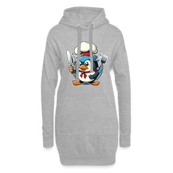 Cooking Penguin - Hoodie Dress - heather grey - Front