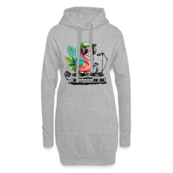 Groovy Pink Vogel - Hoodie-Kleid - Grau meliert - Vorne