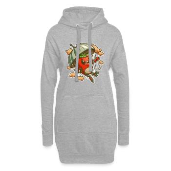 Plaisir de haut vol - Sweat-shirt à capuche long Femme - gris chiné - Devant