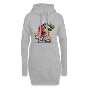 Apfel-Skater - Hoodie-Kleid - Grau meliert - Vorne