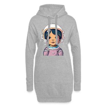 Astronaute mignon #2 - Sweat-shirt à capuche long Femme - gris chiné - Devant