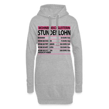 Wohnbereichsleiterin Wohnbereichsleitung Sprüche - Hoodie-Kleid - Grau meliert - Vorne