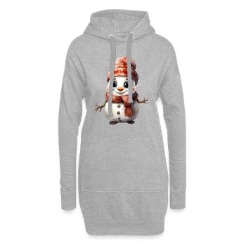 Schneemann - Hoodie-Kleid - Grau meliert - Vorne