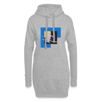Ski Snow Skier Skiing - Sweat-shirt à capuche long Femme - gris chiné - Devant