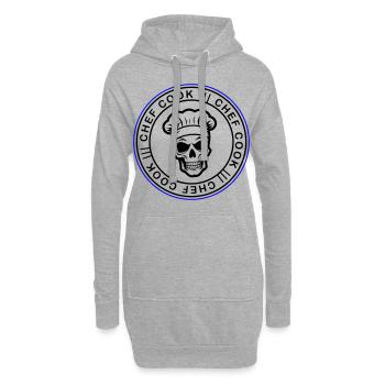 Chef Skull Chef - Sweat-shirt à capuche long Femme - gris chiné - Devant