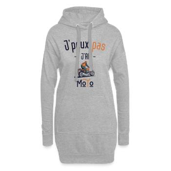 J'peux pas j'ai Moto - Sweat-shirt à capuche long Femme - gris chiné - Devant