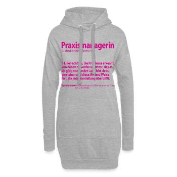 Praxismangerin zum Abschied für Kollegin - Hoodie-Kleid - Grau meliert - Vorne