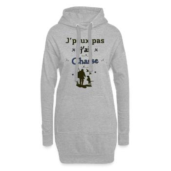 J'peux pas j'ai chasse - Sweat-shirt à capuche long Femme - gris chiné - Devant