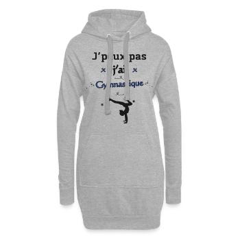 J'peux pas j'ai Gymnastique - Sweat-shirt à capuche long Femme - gris chiné - Devant