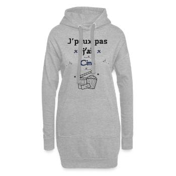 J'peux pas j'ai Ciné - Sweat-shirt à capuche long Femme - gris chiné - Devant