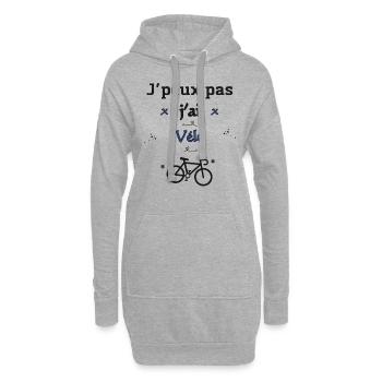 J'peux pas j'ai Vélo - Sweat-shirt à capuche long Femme - gris chiné - Devant