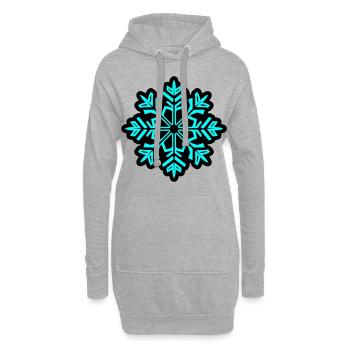 Icône de neige de flocon de neige - Sweat-shirt à capuche long Femme - gris chiné - Devant