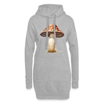 Toadstool Mushroom Mushroom Picker - Hoodie Dress - heather grey - Front