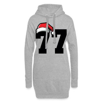 77 Zahl Weihnachten - Hoodie-Kleid - Grau meliert - Vorne