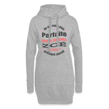 ZOÉ PARFAITE - PRENOM ZOÉ - Sweat-shirt à capuche long Femme - gris chiné - Devant