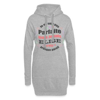 ELISE PARFAITE - PRENOM ELISE - Sweat-shirt à capuche long Femme - gris chiné - Devant