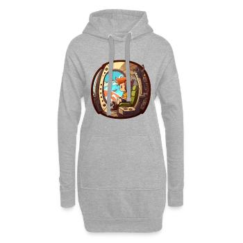 The Flying Pilot - Hoodie Dress - heather grey - Front