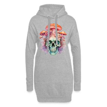 Crâne de champignon pour les cueilleurs de champignons amateurs de plantes - Sweat-shirt à capuche long Femme - gris chiné - Devant