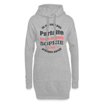 SOPHIE PARFAITE - PRENOM SOPHIE - Sweat-shirt à capuche long Femme - gris chiné - Devant