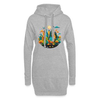 L’explorateur urbain - Sweat-shirt à capuche long Femme - gris chiné - Devant