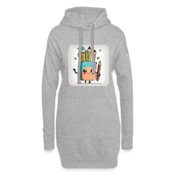 The Doodler - Hoodie Dress - heather grey - Front