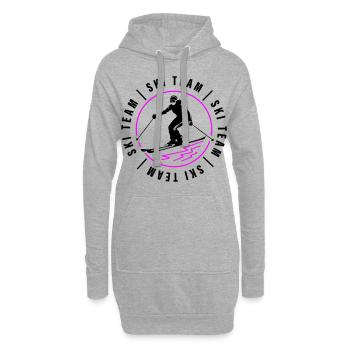 Ski Team Verein Skiing Frau - Hoodie-Kleid - Grau meliert - Vorne