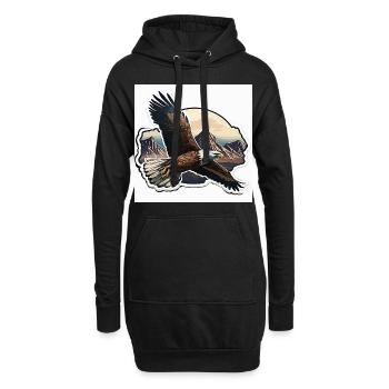 Majestätischer Adler - Hoodie-Kleid - Schwarz - Vorne