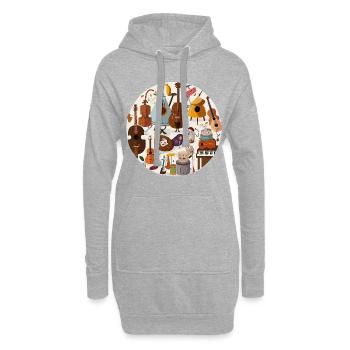 Die Instrumental-Crew - Hoodie-Kleid - Grau meliert - Vorne