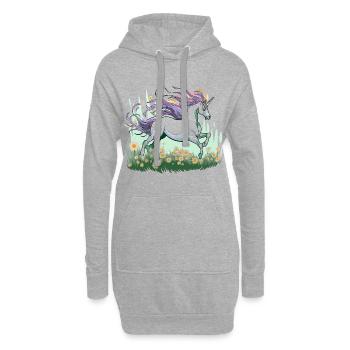 Magisches Einhorn - Hoodie-Kleid - Grau meliert - Vorne