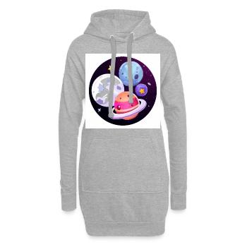Kosmisches Abenteuer - Hoodie-Kleid - Grau meliert - Vorne