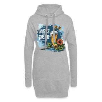 Fléchettes Et Bière Fléchettes Dictons Sports - Sweat-shirt à capuche long Femme - gris chiné - Devant